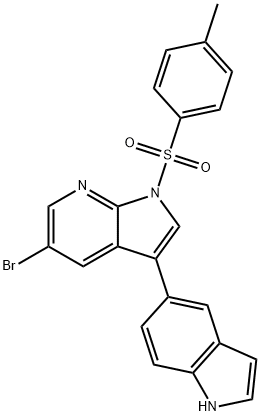 5-bromo-3-(lH-indol-5-yl)-l-tosyl-lH-pyrrolo[2,3- b]pyridine 结构式