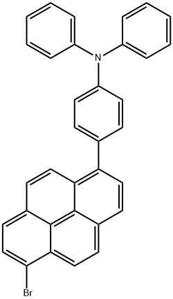 4-(6-溴-1-芘基)-N，N-二苯基苯胺 结构式