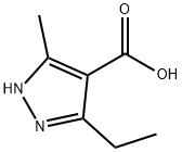 5-乙基-3-甲基-1H-吡唑-4-羧酸 结构式