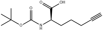 (R)-2-((叔-丁氧羰基)氨基)庚-6-炔酸 结构式