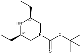 1-Piperazinecarboxylic acid, 3,5-diethyl-, 1,1-dimethylethyl ester, (3R,5S)-rel- 结构式
