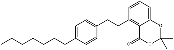 4H-1,3-Benzodioxin-4-one, 5-[2-(4-heptylphenyl)ethyl]-2,2-dimethyl- 结构式
