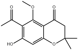 6-乙酰基-7-羟基-5-甲氧基-2,2-二甲基苯并吡喃-4-酮 结构式