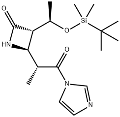2-Azetidinone, 3-[(1R)-1-[[(1,1-dimethylethyl)dimethylsilyl]oxy]ethyl]-4-[(1R)-2-(1H-imidazol-1-yl)-1-methyl-2-oxoethyl]-, (3S,4R)- 结构式