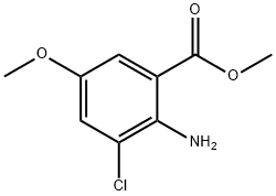 methyl 2-amino-3-chloro-5-methoxybenzoate 结构式