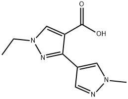 1-乙基-3-(1-甲基-1H-吡唑-4-基)-1H-吡唑-4-羧酸 结构式