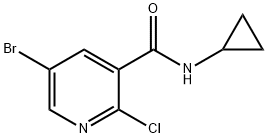3-Pyridinecarboxamide, 5-bromo-2-chloro-N-cyclopropyl- 结构式