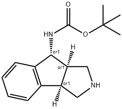 叔-丁基 ((3AR,8R,8AR)-1,2,3,3A,8,8A-六氢茚并[1,2-C]吡咯-8-基)氨基甲酯 结构式