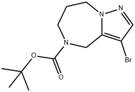 3-溴-7,8-二氢-4H-吡唑并[1,5-A][1,4]二氮杂-5(6H)-羧酸叔丁酯 结构式