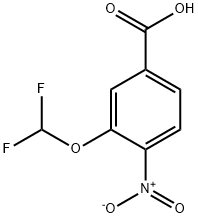 3-(二氟甲氧基)-4-硝基苯甲酸 结构式