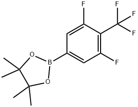 2-(3,5-二氟-4-(三氟甲基)苯基)-4,4,5,5-四甲基-1,3,2-二氧硼杂环戊烷 结构式