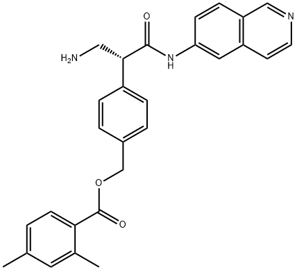 Benzoic acid, 2,4-dimethyl-, [4-[(1R)-1-(aminomethyl)-2-(6-isoquinolinylamino)-2-oxoethyl]phenyl]methyl ester 结构式