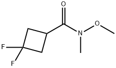 3,3-二氟-N-甲氧基-N-甲基环丁烷-1-甲酰胺 结构式