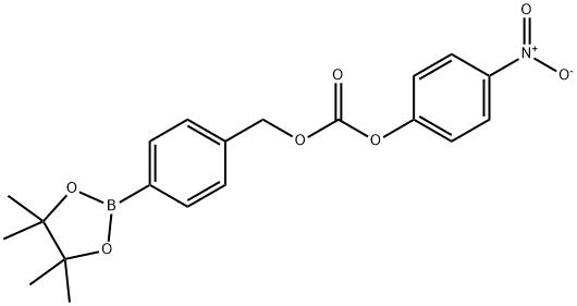 4-硝基苯基 4-(4,4,5,5-四甲基-1,3,2-二氧硼杂环戊烷-2-基)苄基 碳酸酯 结构式