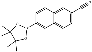 6-(4,4,5,5-四甲基-1,3,2-二氧硼杂环戊烷-2-基)-2-萘甲腈 结构式