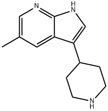 1H-Pyrrolo[2,3-b]pyridine, 5-methyl-3-(4-piperidinyl)- 结构式