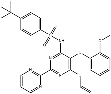 4-(1,1-dimethylethyl)-N-[6-(ethenyloxy)-5-(2-methoxyphenoxy)[2,2''-bipyrimidin]-4-yl]-Benzenesulfonamide 结构式