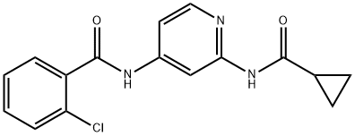 2-chloro-N-(2-(cyclopropanecarboxamido)pyridin-4-yl)benzamide 结构式