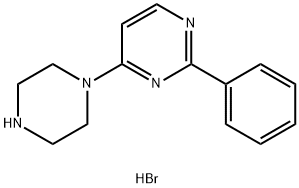 2-苯基-4-(哌嗪-1-基)嘧啶二氢溴酸盐 结构式