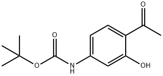 (4-乙酰基-3-羟基苯基)氨基甲酸叔丁酯 结构式