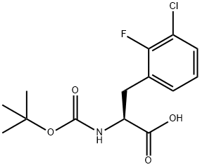 2-((叔丁氧基羰基)氨基)-3-(3-氯-2-氟苯基)丙酸 结构式