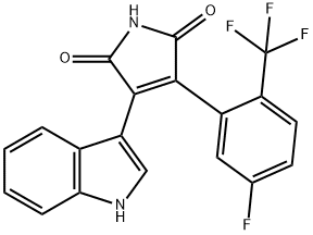 1H-Pyrrole-2,5-dione, 3-[5-fluoro-2-(trifluoromethyl)phenyl]-4-(1H-indol-3-yl)- 结构式
