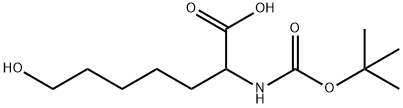 Heptanoic acid, 2-[[(1,1-dimethylethoxy)carbonyl]amino]-7-hydroxy- 结构式