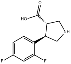 3-Pyrrolidinecarboxylic acid, 4-(2,4-difluorophenyl)-, (3S,4R)- 结构式