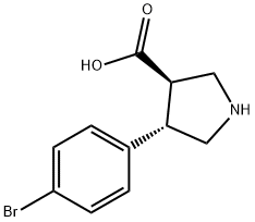 3-Pyrrolidinecarboxylic acid, 4-(4-bromophenyl)-, (3R,4S)- 结构式