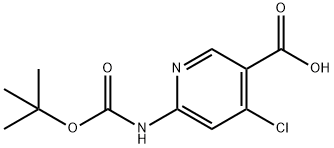 6-((叔丁氧羰基)氨基)-4-氯烟酸 结构式