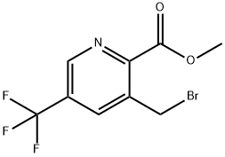 3-(溴甲基)-5-(三氟甲基)吡啶-2-羧酸甲酯 结构式