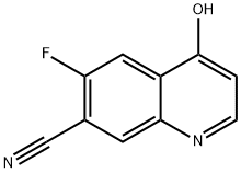 7-Quinolinecarbonitrile, 6-fluoro-4-hydroxy- 结构式