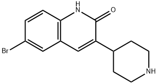 2(1H)-Quinolinone, 6-bromo-3-(4-piperidinyl)- 结构式