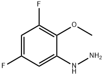(3,5-二氟-2-甲氧基苯基)肼 结构式