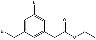 Benzeneacetic acid, 3-bromo-5-(bromomethyl)-, ethyl ester 结构式