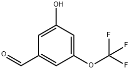 3-Hydroxy-5-(trifluoromethoxy)benzaldehyde 结构式