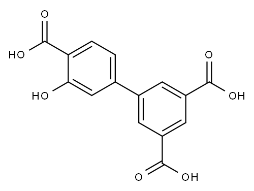 3'-羟基-[1,1'-联苯]-3,4',5-三羧酸 结构式