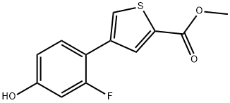3-Fluoro-4-[5-(methoxycarbonyl)thiophen-3-yl]phenol 结构式