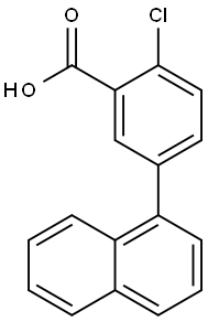 2-氯-5-(萘-1-基)苯甲酸 结构式