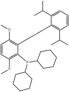 Phosphine, dicyclohexyl[3,6-dimethoxy-2',6'-bis(1-methylethyl)[1,1'-biphenyl]-2-yl]- 结构式