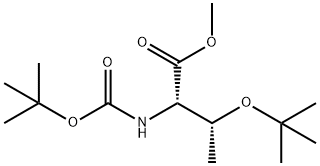 (2S,3R)-3-(叔丁氧基)-2-((叔丁氧基羰基)氨基)丁酸甲酯 结构式