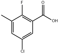 Benzoic acid, 5-chloro-2-fluoro-3-methyl- 结构式