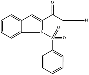 3-氧代-3-(1-(苯磺酰基)-1H-吲哚-2-基)丙腈 结构式