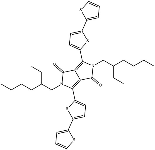 3,6-二(2,2'-联噻吩-5-基)-2,5-双(2-乙基己基)吡咯[3,4-C]吡咯-1,4(2H,5H)-二酮 结构式