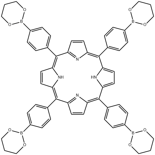 5,10,15,20-tetrakis[4-(1,3,2-dioxaborinan-2-yl)phenyl]-21H,23H-Porphine 结构式