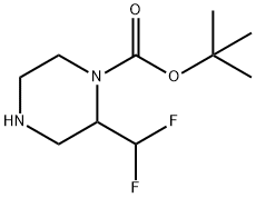 1-Piperazinecarboxylic acid, 2-(difluoromethyl)-, 1,1-dimethylethyl ester 结构式