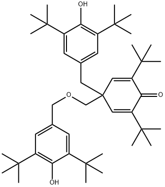 2,5-Cyclohexadien-1-one, 4-[[[3,5-bis(1,1-dimethylethyl)-4-hydroxyphenyl]methoxy]methyl]-4-[[3,5-bis(1,1-dimethylethyl)-4-hydroxyphenyl]methyl]-2,6-bis(1,1-dimethylethyl)- 结构式
