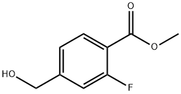 Benzoic acid, 2-fluoro-4-(hydroxymethyl)-, methyl ester 结构式