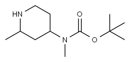 叔丁基甲基(2-甲基哌啶-4-基)氨基甲酸酯 结构式