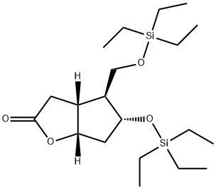 2H-Cyclopenta[b]furan-2-one, hexahydro-5-[(triethylsilyl)oxy]-4-[[(triethylsilyl)oxy]methyl]-, (3aR,4S,5R,6aS)- 结构式